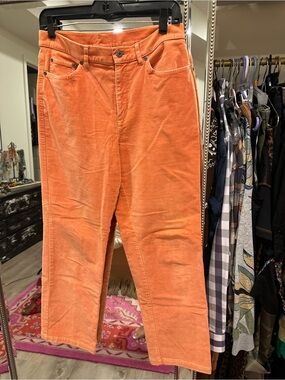 Talbots Orange Cropped Straight-Leg Jeans